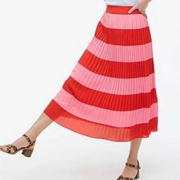 J. Crew Dresses & Skirts - EUC JCrew Pleated Striped Midi Skirt